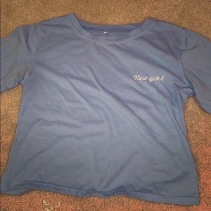 Blue New York crop top